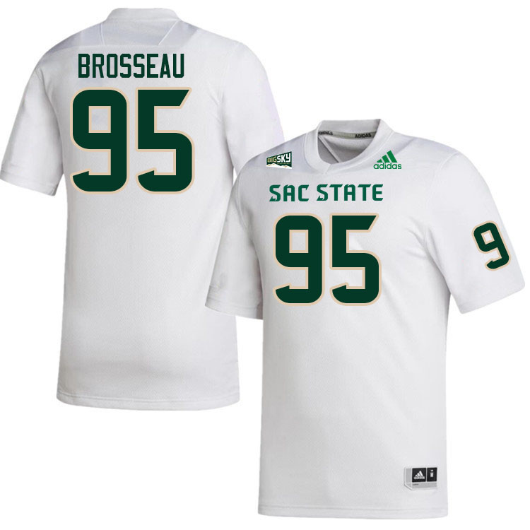 Sacramento State Hornets #95 Mason Brosseau College Football Jerseys Stitched Sale-White